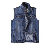 DongBao Herren Casual Denim Weste Vintage ärmellose Motorradjacke Outwear