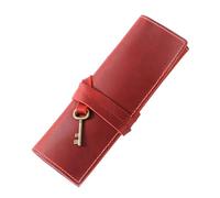 DONGKER Federmappe Leder, Vintage Stiftemappe, Retro Federtasche Schlamperrolle Stifteetui für Damen und Herren zur Schule, Büro und Arbeit