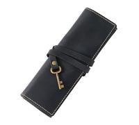 DONGKER Federmappe Leder, Vintage Stiftemappe, Retro Federtasche Schlamperrolle Stifteetui für Damen und Herren zur Schule, Büro und Arbeit