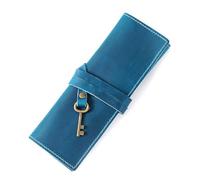 DONGKER Federmappe Leder, Vintage Stiftemappe, Retro Federtasche Schlamperrolle Stifteetui für Damen und Herren zur Schule, Büro und Arbeit