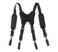 DONGKER Taktische Hosenträger, Polizei Dienstgürtel mit 4 Schlaufenbefestigungen, Verstellbare Herren Werkzeuggürtel-Hosenträger Gepolstert, Schwarz