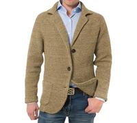DONGPAO Herren Strickjacke Schalkragen Strick Blazer Jacke Slim Fit Sportmantel Vintage Smart Business Blazer Lässig Button Down Strickpullover Jacken Mit Taschen Strickmode