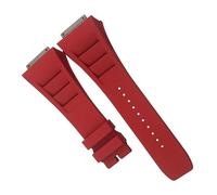 dongriuk 19 mm Gummiarmband mit Metallschnittstelle für Richard Mille RM035 011 055 030 Uhrenarmband. Ersatzzubehör(RED)