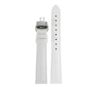 dongriuk Damen Leder Uhrenarmband für Omega De Ville Trésor III Speedmaster Seamaster Uhrenarmband Herren Butterflyschließe Uhrenkette(Whites,16mm)