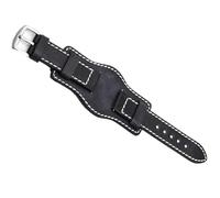dongriuk Handgefertigtes Vintage-Uhrenarmband Für Fossil-Manschettenleder-Uhrenarmbänder Mit Mattem Uhrenarmband-Ersatz(Black,20mm)