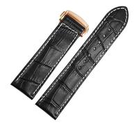 dongriuk Lederarmband für Herrenuhren von Hamilton Khaki Jazzmaster Aviation mit Faltschließe(Blackr,23mm)