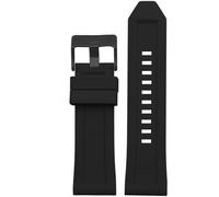 dongriuk Silikon-Uhrenarmband für Diesel DZ4496 DZ4427 DZ4487 DZ4323 DZ4318 DZ4305 Herrenuhren Armband(Black black buckle,28mm)
