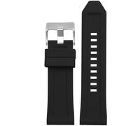 dongriuk Silikon-Uhrenarmband für Diesel DZ4496 DZ4427 DZ4487 DZ4323 DZ4318 DZ4305 Herrenuhren Armband(Black silver buckle,28mm)