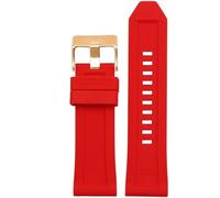 dongriuk Silikon-Uhrenarmband für Diesel DZ4496 DZ4427 DZ4487 DZ4323 DZ4318 DZ4305 Herrenuhren Armband(Red rose buckle,28mm)
