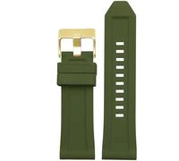 dongriuk Silikon-Uhrenarmband für Diesel DZ4496 DZ4427 DZ4487 DZ4323 DZ4318 DZ4305 Herrenuhren Armband(Green gold buckle,26mm)