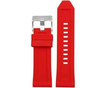 dongriuk Silikon-Uhrenarmband für Diesel DZ4496 DZ4427 DZ4487 DZ4323 DZ4318 DZ4305 Herrenuhren Armband(Red silver buckle,28mm)