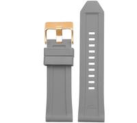 dongriuk Silikon-Uhrenarmband für Diesel DZ4496 DZ4427 DZ4487 DZ4323 DZ4318 DZ4305 Herrenuhren Armband(Grey rose buckle,26mm)
