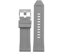 dongriuk Silikon-Uhrenarmband für Diesel DZ4496 DZ4427 DZ4487 DZ4323 DZ4318 DZ4305 Herrenuhren Armband(Grey silver buckle,24mm)