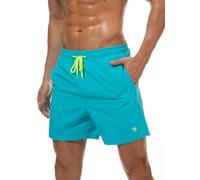 donhobo Badeshorts für Herren Schnelltrocknend Schwimmhose Badehose Jungen Strand Surf Freizeit Schwimmen Laufen Board Shorts (Himmelblau, 2XL)