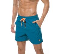 donhobo Badeshorts für Herren Schnelltrocknend Schwimmhose Badehose Jungen Strand Surf Freizeit Schwimmen Laufen Board Shorts (Pfauenblau, L)