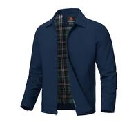 donhobo Herren Jacke Leichte Freizeit Übergangsjacke Sommer Bomberjacke Outdoor Sportjacke Full Zip Up Blousonjacke mit Innentasche, Marine, XL