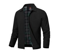 donhobo Herren Jacke Leichte Übergangsjacke Sommer Freizeit Bomberjacke Full Zip Up Outdoorjacke Frühling Herbst Windbreaker mit Reißverschlusstaschen Schwarz M