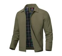 donhobo Leichte Bomberjacke Herren Übergangsjacke Freizeit Männer Frühlingsjacke Outdoor Windjacke Herbstjacke mit Reißverschlusstaschen, Armeegrün, XXL