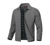 donhobo Übergangsjacke Herren Bomber Jacke Leicht Sommer Jacke Cargo Arbeitsjacke Outdoor Sport Freizeitjacke mit Innentasche, Dunkelgrau, S