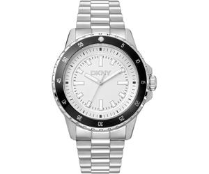 Donna Karan New York Active Sport Herrenuhr silber schwarz