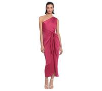Donna Morgan Damen Maxikleid, Bindeband, Damenkleider, einschultrig, Wickeloptik, leicht, Charmeuse, Maxi, mit Taillenbindung, Anlass, Event, Party, Gast, Vivacious, 42