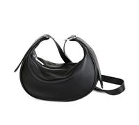 DONNAIN Halbmond Tasche Damen Leder, Umhängetasche Damen Leder, Cross Body Bag for Women, Shoulder Bag Women mit verstellbarer Riemen, Schultertasche, moon bag small, Schwarz