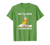 Don't Follow Me Skifahren Banane Winter Schnee Weihnachten Ski T-Shirt, Herren, Hellgrün, XXL