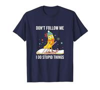 Don't Follow Me Skifahren Banane Winter Schnee Weihnachten Ski T-Shirt, Herren, Marineblau, XXL