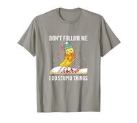 Don't Follow Me Skifahren Banane Winter Schnee Weihnachten Ski T-Shirt, Herren, Schiefergrau, XL