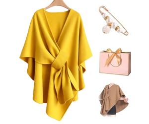Donubiiu Poncho Scarf, Long Poncho Scarfs,2026 NEW Women's Elegant, Knitted Open Front, Plain Cape Versatile Scarf Wrap with Tab Lightweight, Breathable & Cuddly (M)