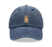 Doodle Dog Golden Baseball Cap Vintage Washed Unisex Dad Hat Adjustable Labradoodle, Goldendoodle, denim, Einheitsgröße