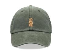 Doodle Dog Golden Baseball Cap Vintage Washed Unisex Dad Hat Adjustable Labradoodle, Goldendoodle, olivgrün, Einheitsgröße