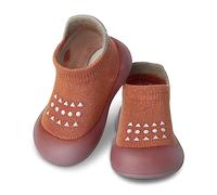 Dookeh Krabbelschuhe Baby, Lauflernschuhe Kinder, rutschfeste Hüttenschuhe Sockenschuhe für Mädchen Junge (A3-Orange, EU Schuhgrößensystem, Kleinkind, Alter (von/bis), M, 18 Monate, 24 Monate)