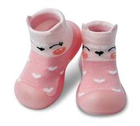 Dookeh Krabbelschuhe Baby, Lauflernschuhe Kinder, rutschfeste Hüttenschuhe Sockenschuhe für Mädchen Junge (A2-Rosa, EU Schuhgrößensystem, Kleinkind, Alter (von/bis), M, 9 Monate, 12 Monate)