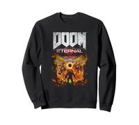 Doom Eternal Gold Cover Art Scene Distressed Video Game Sweatshirt