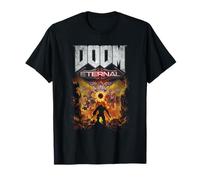 Doom Eternal Gold Cover Art Scene Distressed Video Game T-Shirt