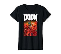 Doom Full Color Cover Art Retro Video Game T-Shirt, Damen, Schwarz, M