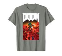 Doom Full Color Cover Art Retro Video Game T-Shirt, Herren, Heidekraut/Armeegrün, S