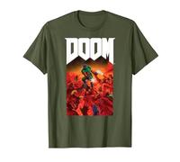 Doom Full Color Cover Art Retro Video Game T-Shirt, Herren, Olivgrün, S