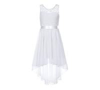 Doomiva Mädchen Festlich Kleider Kinder Kommunionkleid Elegant Spitze Partykleider Hochzeit Kleid Festzug Cocktailkleid Abendkleid Weiß 152-164