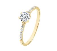 DOOSTI Antragsring/Verlobungsring aus 585/- Gelbgold mit 11 hochwertigen Moissanite Steinen (58)