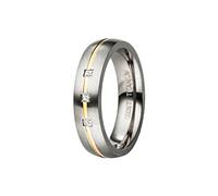 DOOSTI Damen Freundschaftsring/Partnerring Present mit Zirkonia Titan mit Gratis Gravur