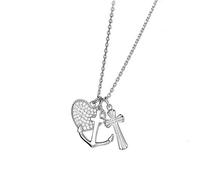 DOOSTI Damen Halskette GLAUBE, LIEBE, HOFFNUNG 925/- Silber rhodiniert