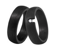 DOOSTI Freundschaftsringe/Partnerringe aus Carbon (Ring mit Stein, 56)