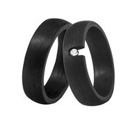 DOOSTI Freundschaftsringe/Partnerringe aus Carbon (Ring ohne Stein, 60)