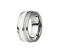 DOOSTI Partnerring/Trauring Chirurgischer Edelstahl 316L mit Keramikeinlage Weiß inkl. Gratis Gravur