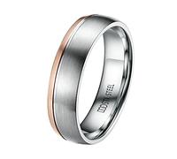 DOOSTI Partnerring/Trauring Dainty - Bicolor Chirurgischer Edelstahl mit Gratis Gravur
