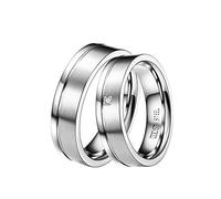 DOOSTI Partnerring/Trauring/Freundschaftsring - Emotion Chirurgischer Edelstahl 316L - Damen und Herren Variante - Mit Gratis Wunschgravur (Ring ohne Zirkonia, 52)