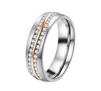 DOOSTI Partnerring/Trauring Shining wave - Bicolor chirugischer Edelstahl 316L mit Gratis Gravur