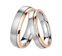 DOOSTI Partnerringe/Trauringe Dainty - Bicolor Chirurgischer Edelstahl mit Gratis Gravur …
